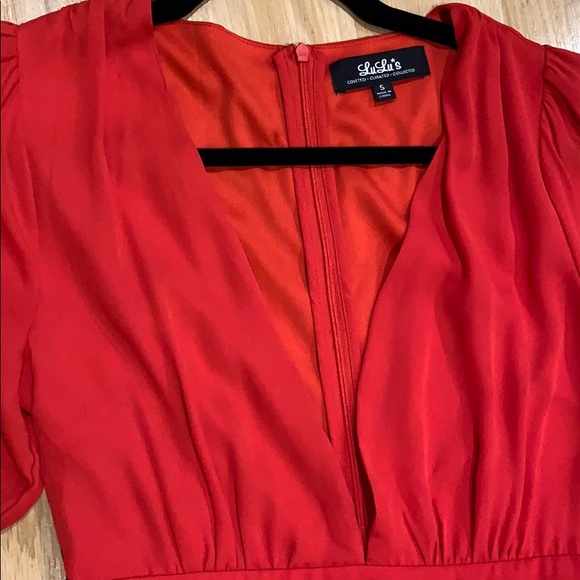 Lulu’s hot red, long sleeve mini dress - Picture 4 of 4